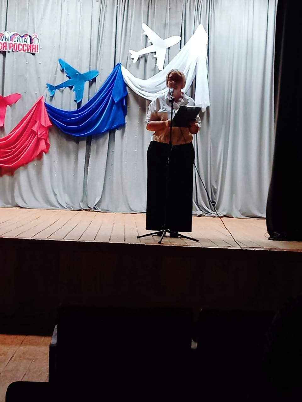 Врип главы администрации Липовского муниципального образования О. А. Быкова приняла участие в тематическом концерте «Три цвета в небе красками сияют», посвящённом Дню Государственного Флага Российской Федерации