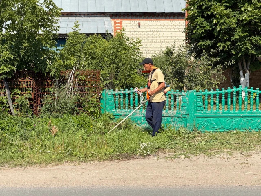 В селе Яковлевка проведён обкос сорной растительности по поручению главы администрации Яковлевского МО Рината Тугушева
