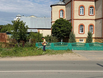 В селе Яковлевка проведён обкос сорной растительности по поручению главы администрации Яковлевского МО Рината Тугушева